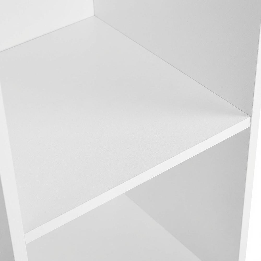 White wood bookcase with compact design and versatile storage solution