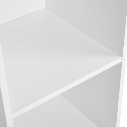 White wood bookcase with compact design and versatile storage solution