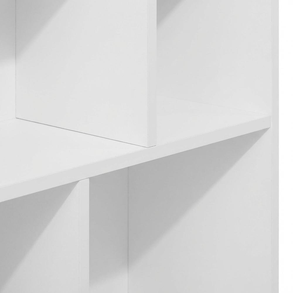 White 7-Cube Irregular Bookcase with Storage Organizer and Modern Design