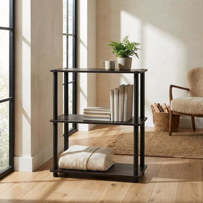 Wooden bookcase with sturdy construction and modern design
