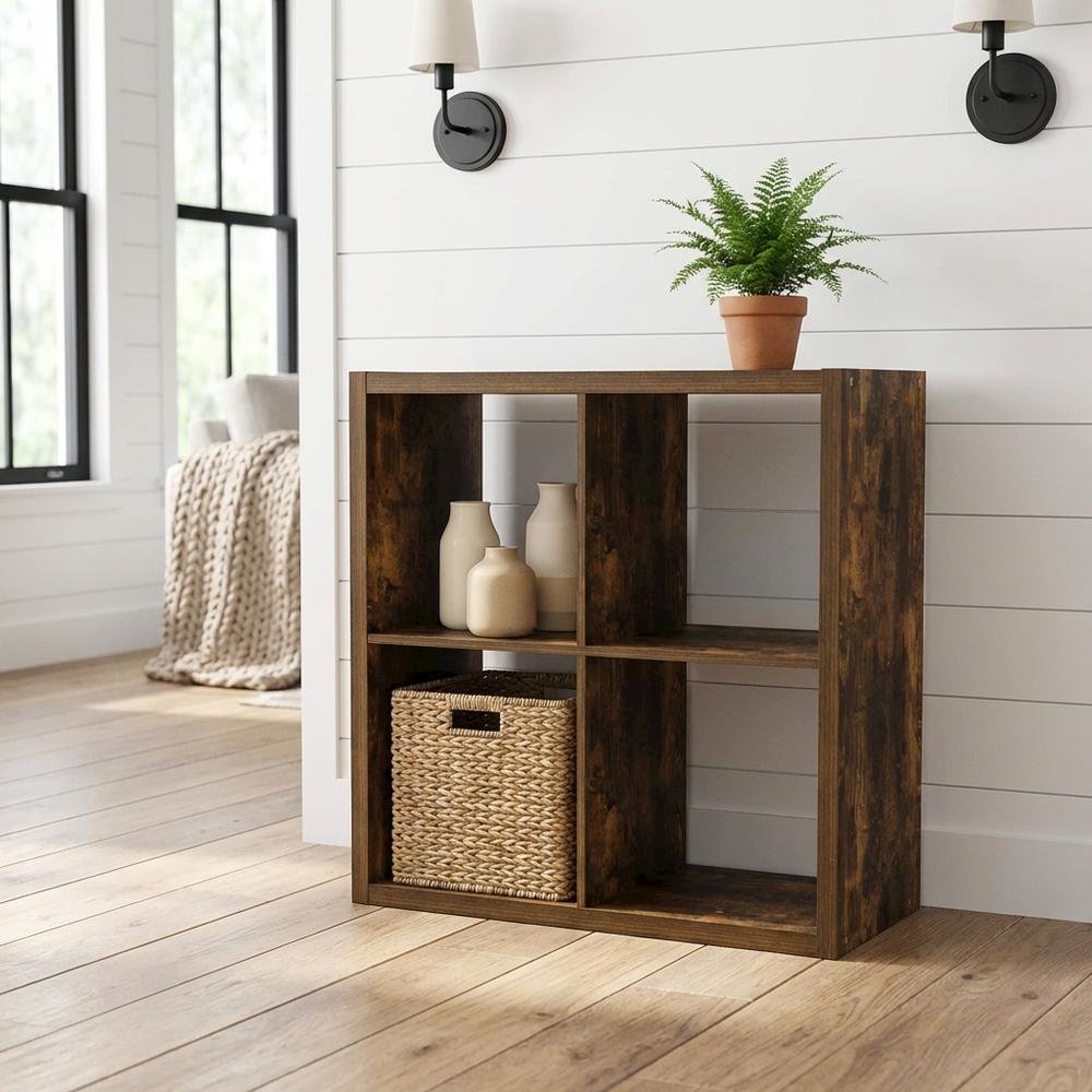 Wooden bookcase with clean design for versatile storage