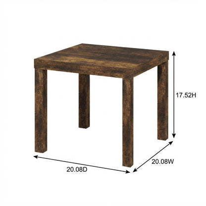 Square Side Table Set with Amber Pine Finish for Living Rooms