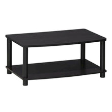 Dark Walnut 2-Tier Elevated TV Stand with No Tools Assembly