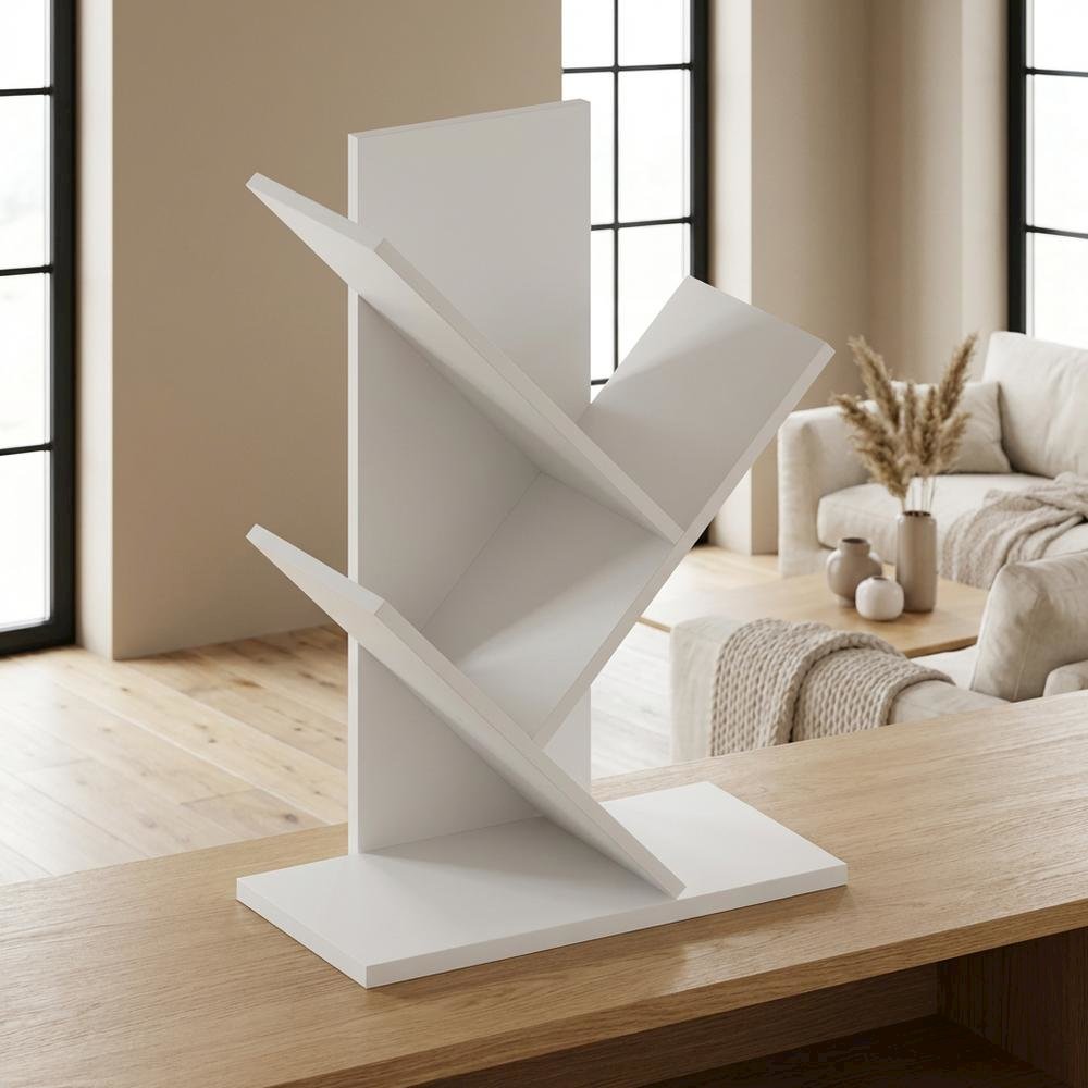 Wooden White Bookcase - 15.75 W x 21.26 H x 8.39 D Dimensions for Home Storage