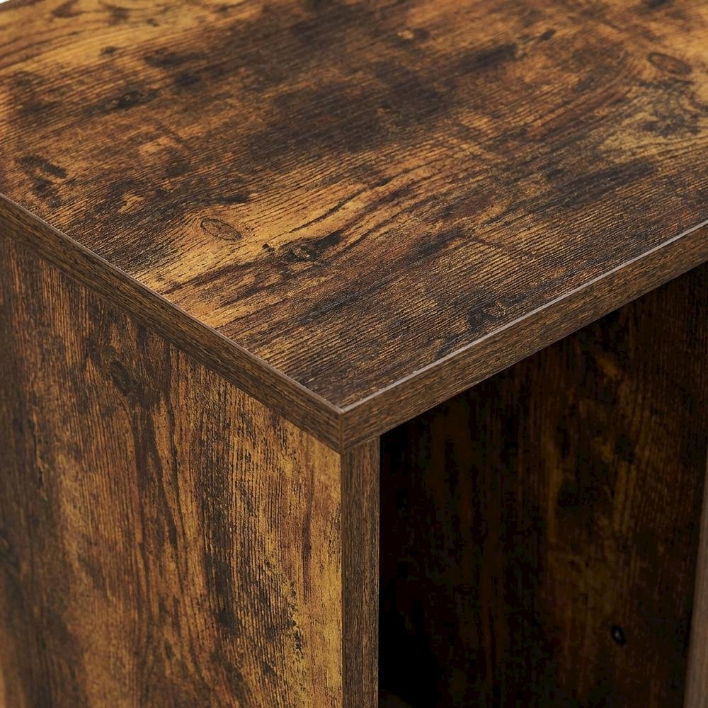 Amber Pine 3-Cube Irregular Bookcase with Storage Organizer