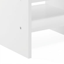 White desk organizing shelf with multi-tier design and sturdy wood construction
