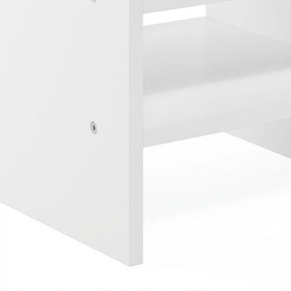 White desk organizing shelf with multi-tier design and sturdy wood construction