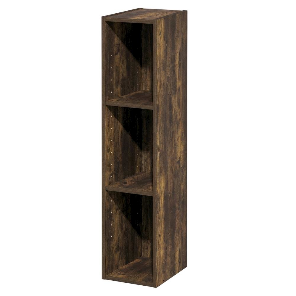 Wooden bookcase in finish with adjustable shelves for versatile storage