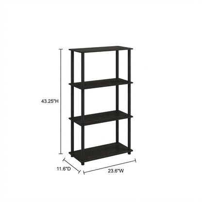 Wooden bookcase in finish with sturdy construction for home and office use
