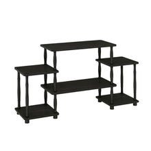 Espresso and Black Entertainment Center with Bamboo Tubes, Modern Design
