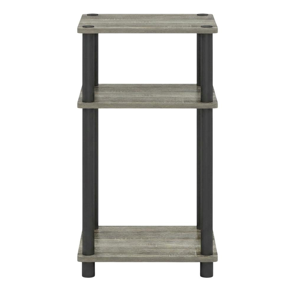 Grey Oak 3-Tier Side & Bedside Table with Modern Design