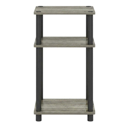 Grey Oak 3-Tier Side & Bedside Table with Modern Design