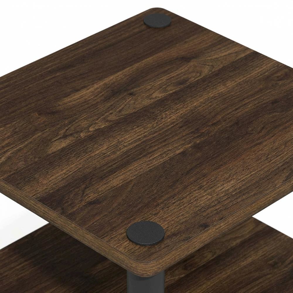Brown Walnut 3-Tier Side & Night Stand with Modern Storage Design