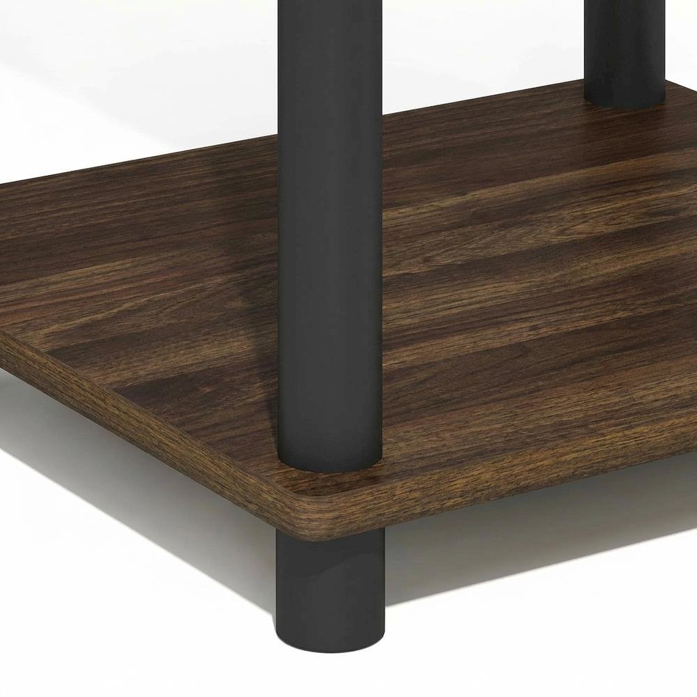 Brown Walnut 3-Tier Side & Night Stand with Modern Storage Design
