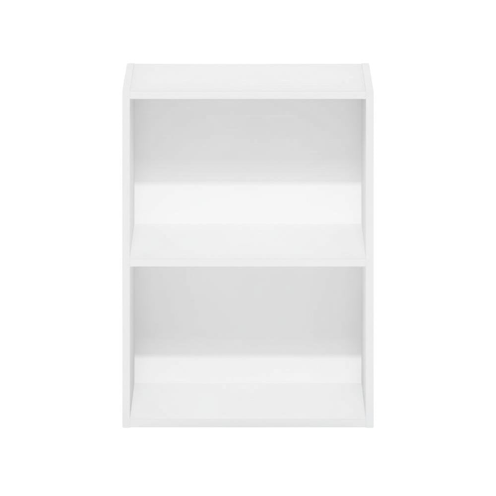 White 2-Tier Open Shelf Bookcase with Stylish Wooden Design