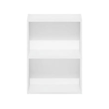 White 2-Tier Open Shelf Bookcase with Stylish Wooden Design