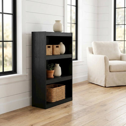 Blackwood 3-Tier Adjustable Shelf Bookcase with Durable Wooden Finish