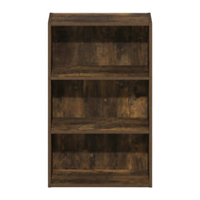 Wooden bookcase with open shelving for living room or office storage