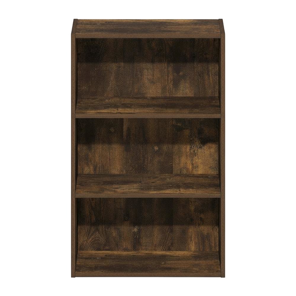 Wooden bookcase with open shelving for living room or office storage