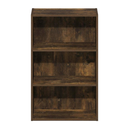 Wooden bookcase with open shelving for living room or office storage