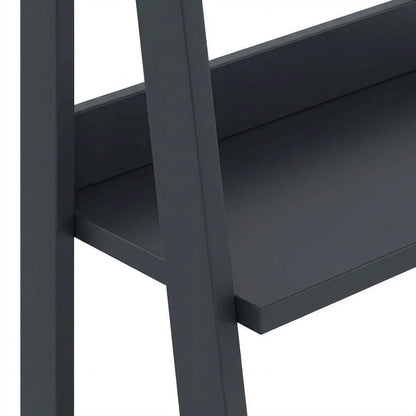 Black 5-Tier Ladder Shelf for Books and Display Storage
