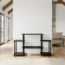 Espresso and Black Entertainment Center with Bamboo Tubes, Modern Design
