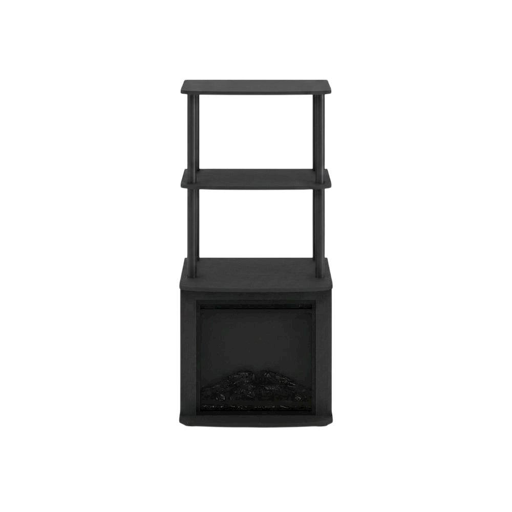 Black, Display Side Table, Open Shelf, Fireplace Ready