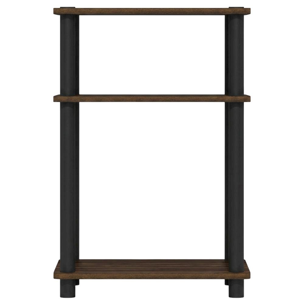 Brown Walnut 3-Tier Side & Night Stand with Modern Storage Design
