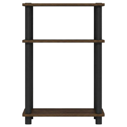 Brown Walnut 3-Tier Side & Night Stand with Modern Storage Design