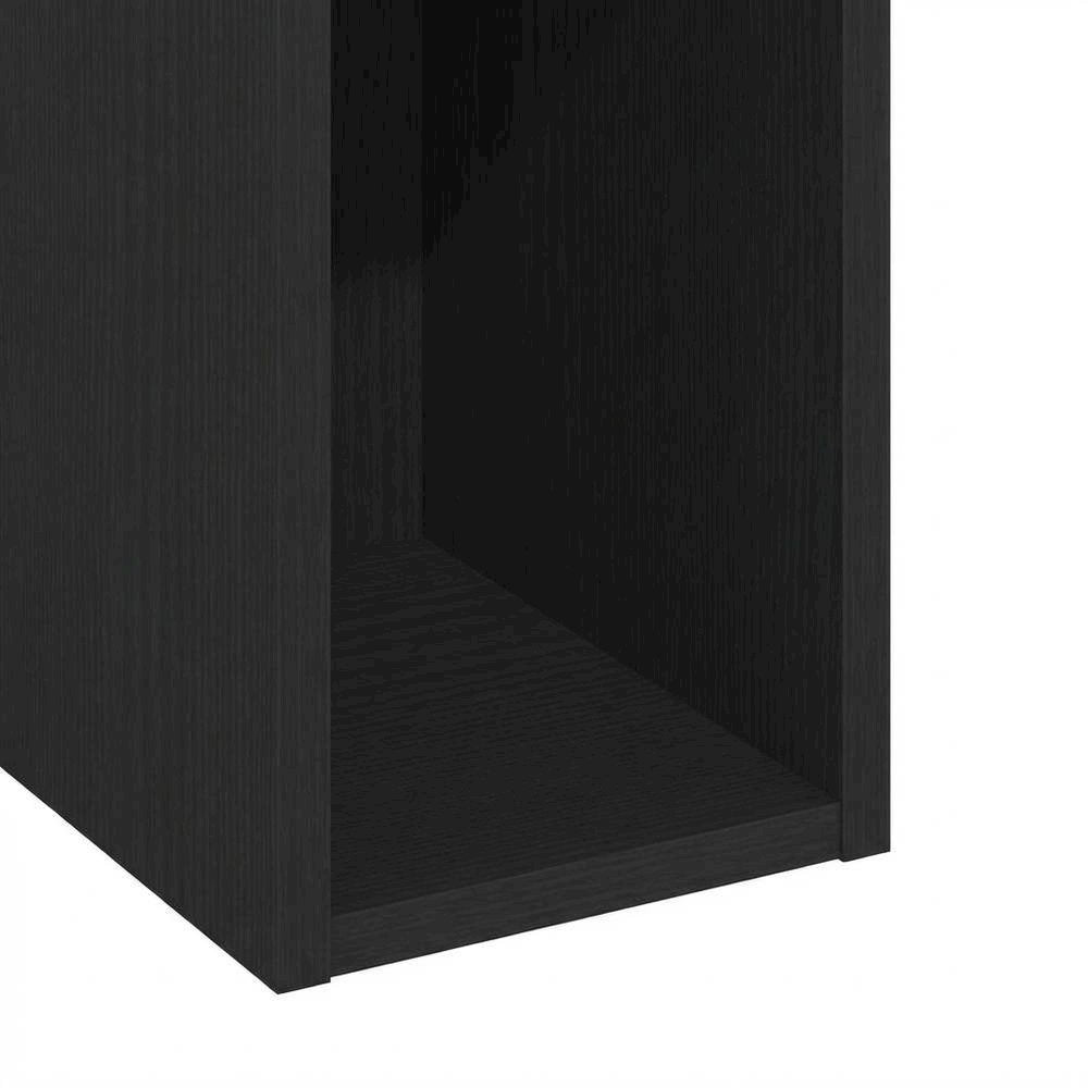 Black wood bookcase with sleek design and sturdy construction
