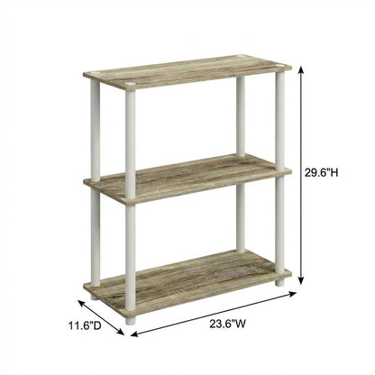 Wooden bookcase with open shelving for versatile storage