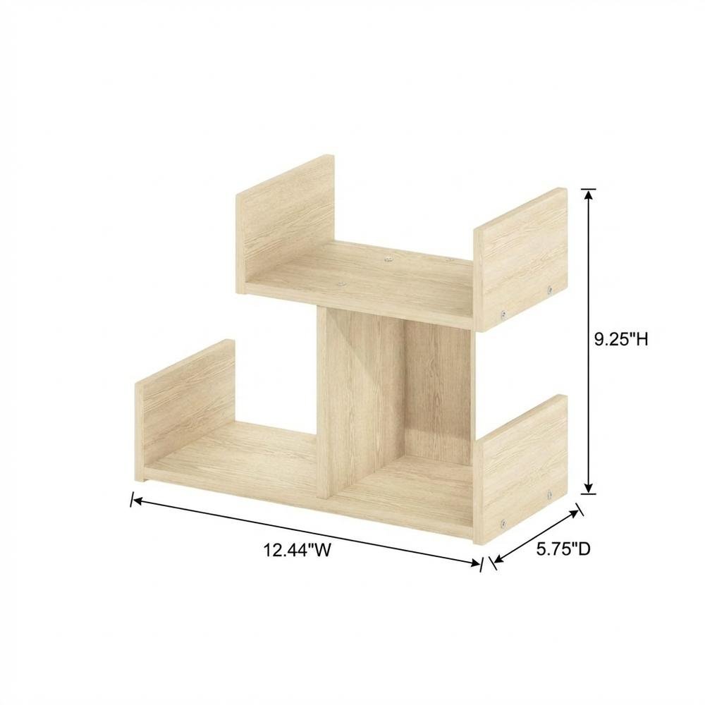 Wooden Desktop Bookshelf Storage Organizer, Brown, Compact, Composite Wood