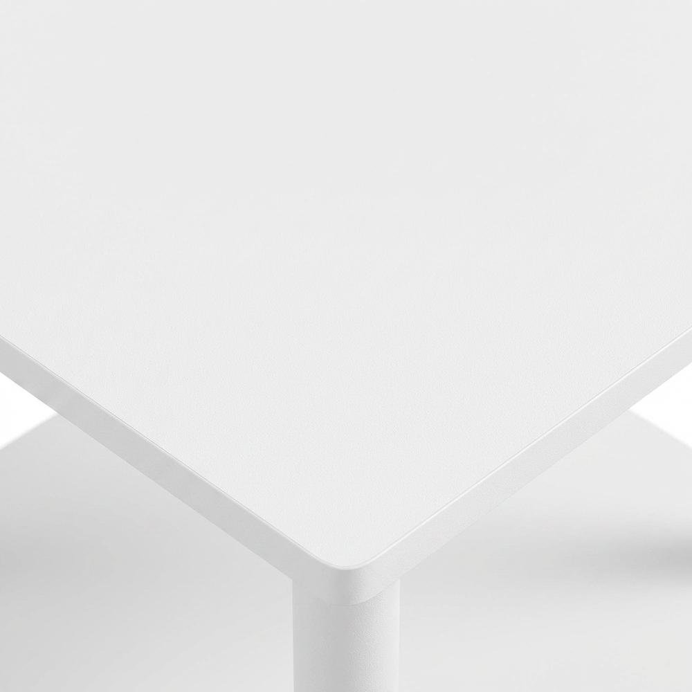 White 3-Tier Side Table with Modern End and Bedside Design