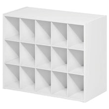 Black 15-Cube Stackable Shoe Organizer, Engineered Wood, Modular Expandable