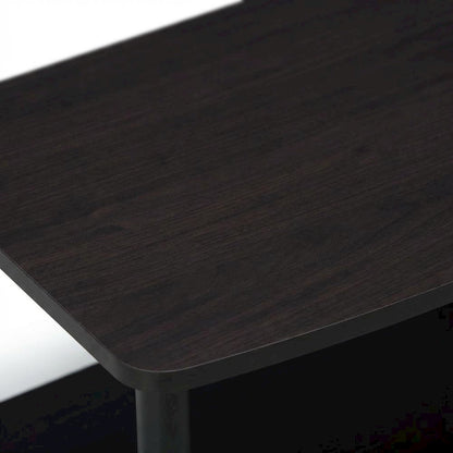 Dark Walnut 2-Tier Elevated TV Stand with No Tools Assembly