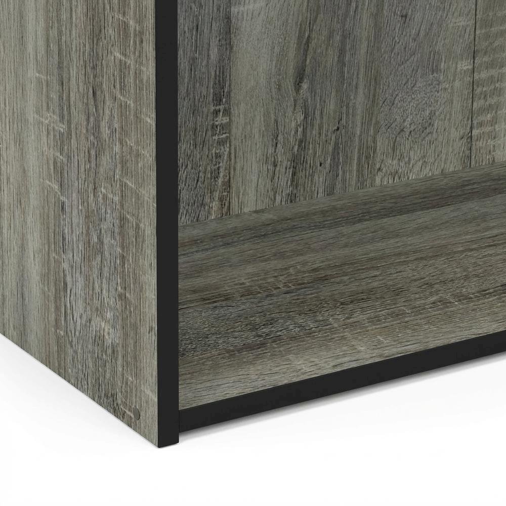 3 Tier Open Shelf Bookcase with French Oak Grey Finish for Contemporary Storage