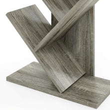 Wooden 9-Tier Bookcase with French Oak Finish for Living Room Storage