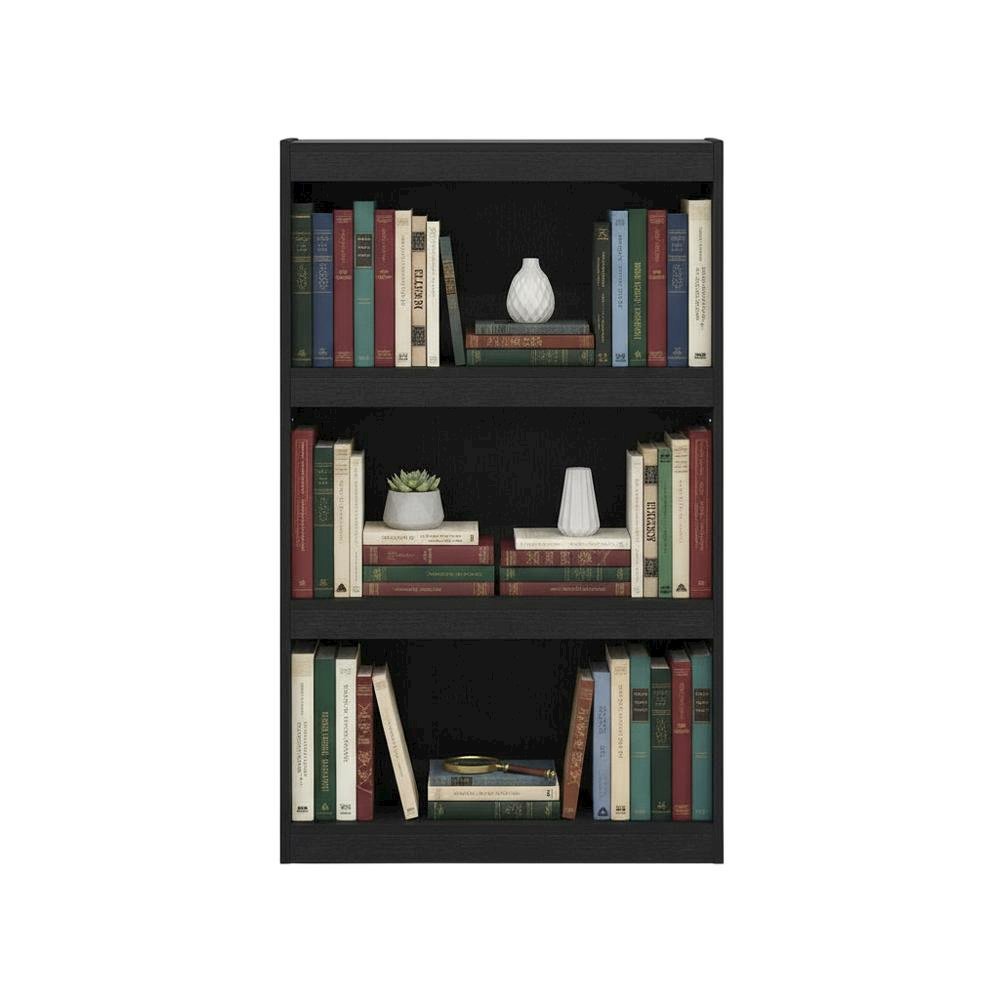 Blackwood 3-Tier Adjustable Shelf Bookcase with Durable Wooden Finish