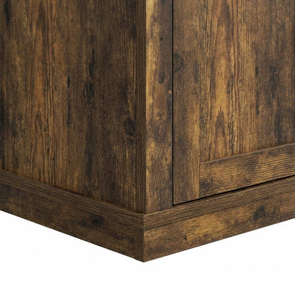 Wooden 3-Tier Entertainment Center for TV up to 55 Inch, USB Ports, Power Outlet
