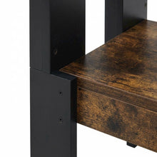 Amber Pine Nightstand with Bin Drawer, Wooden Frame for Cozy Bedroom Storage