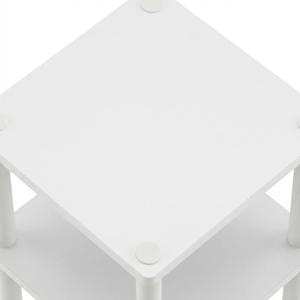 White 3-Tier End Table with Nightstand Design and Modern Storage