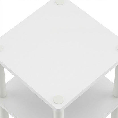 White 3-Tier End Table with Nightstand Design and Modern Storage