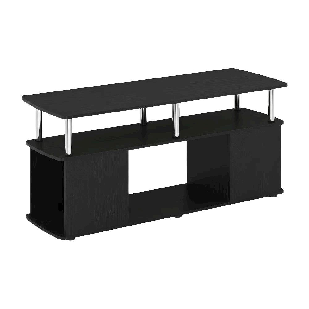 Dark Americano Coffee Table with Storage Shelf and Bottom Compartment