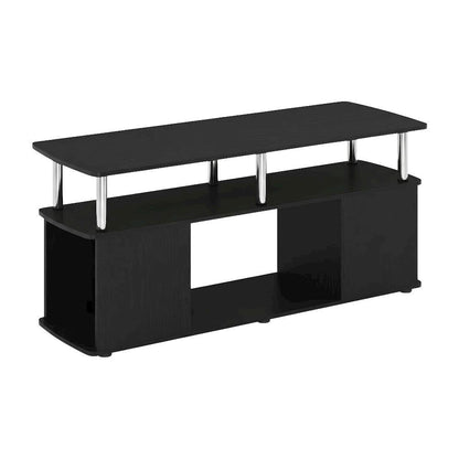 Dark Americano Coffee Table with Storage Shelf and Bottom Compartment