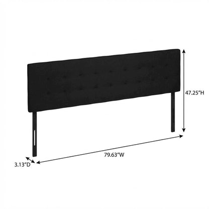 Plain Black Tufted King Headboard with Simple Design and Durable Construction