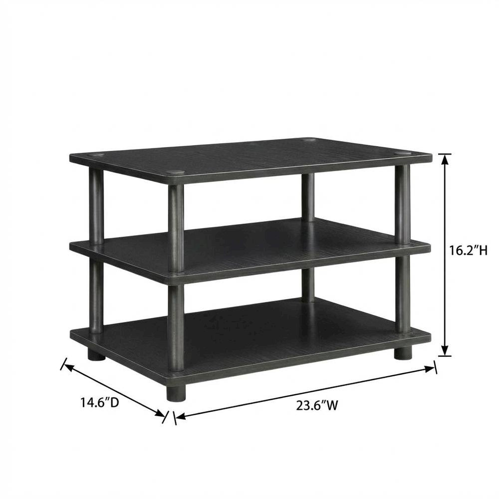 Black 3-Tier Corner TV Stand with Easy Assembly and Composite Wood Construction