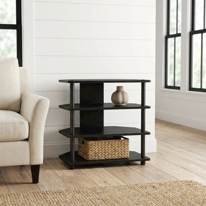 4-Tier Petite TV Stand, Easy Assembly, Composite Wood Construction