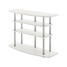White Oak 4-Tier TV Stand with Wood Store Display for up to 46-inch Screens