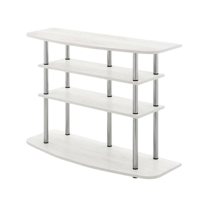 White Oak 4-Tier TV Stand with Wood Store Display for up to 46-inch Screens