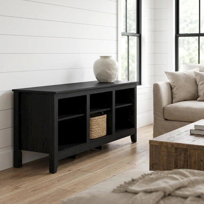 Wood TV Entertainment Center for 65 Inch TV with Américo Finish and Storage